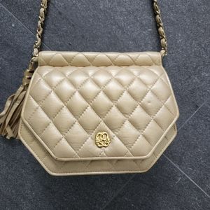 Vintage Gold Double Flap Shoulder Bag